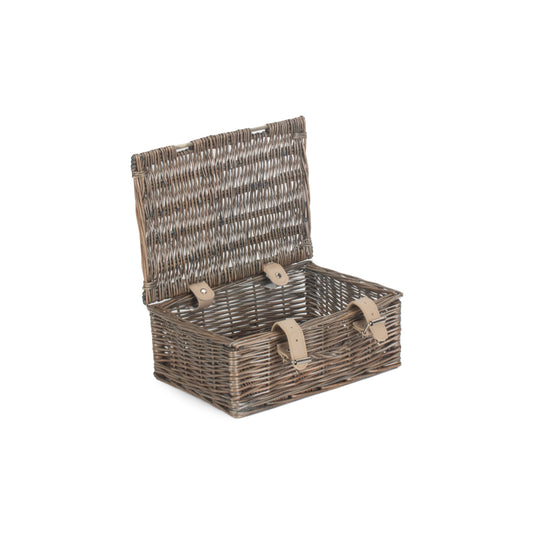 10 Inch Antique Wash Willow Handled Hamper