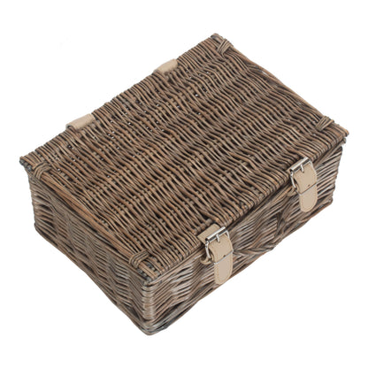 10 Inch Antique Wash Willow Handled Hamper