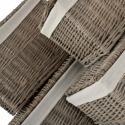 Set 4 Grey Wash Willow Storage Hampers