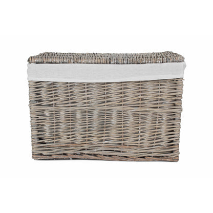 19 Inch Grey Wash Willow Storage Hamper