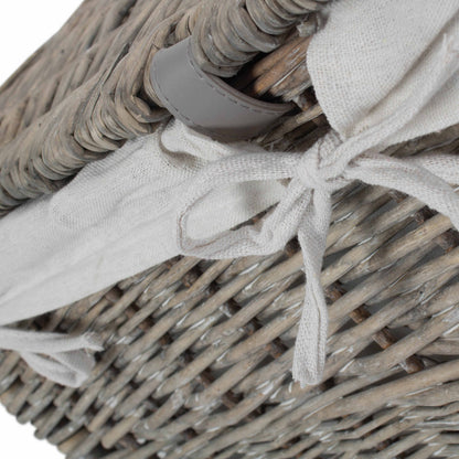19 Inch Grey Wash Willow Storage Hamper