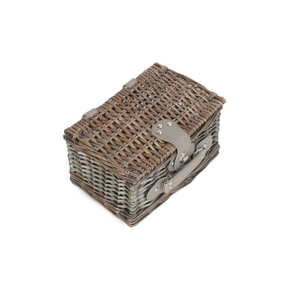 Small Antique Wash Split Willow Chest Hamper