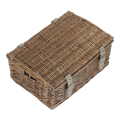 14 Inch Antique Wash Wicker Hamper Basket - Unlined
