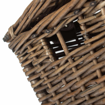 14 Inch Antique Wash Wicker Hamper Basket - Unlined