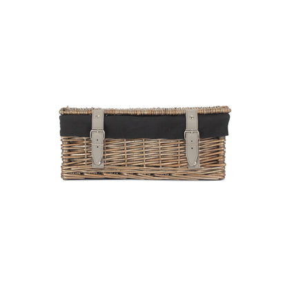 14 Inch Antique Wash Wicker Hamper Basket with Black Lining