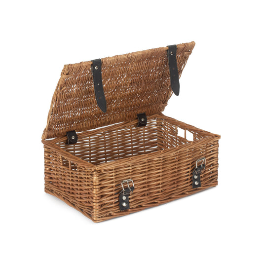14 Inch Double Steamed Wicker Hamper Basket - Unlined