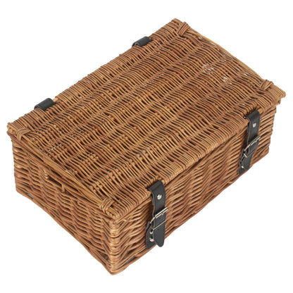 14 Inch Double Steamed Wicker Hamper Basket - Unlined