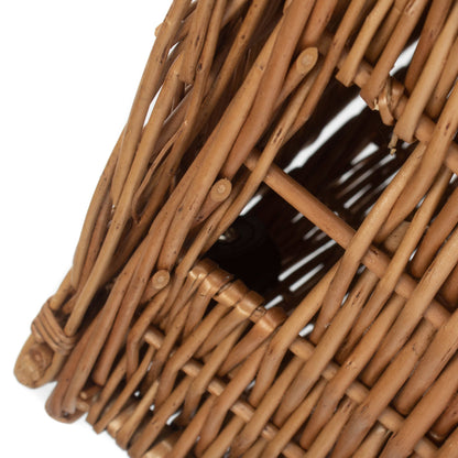 14 Inch Double Steamed Wicker Hamper Basket - Unlined