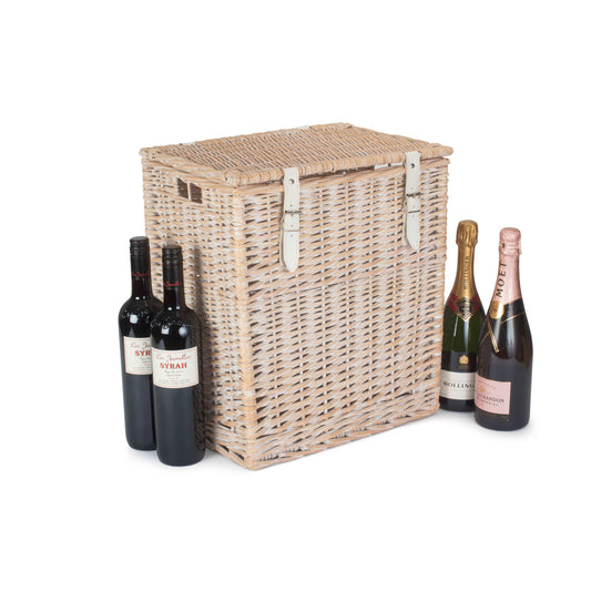 Size 1 - White Wash Willow Vintner Storage Hamper