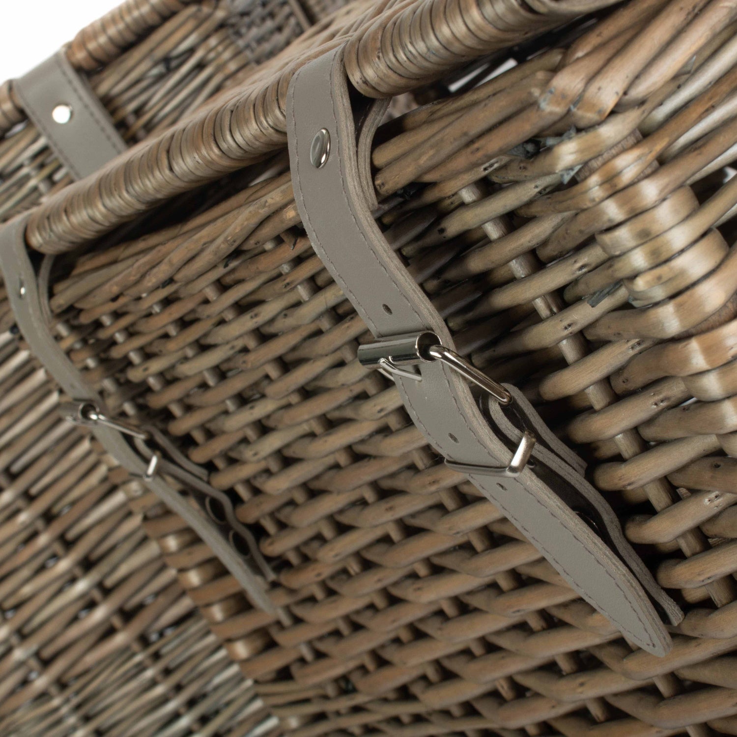 Antique Wash Willow Vintner Storage Hamper Set 2