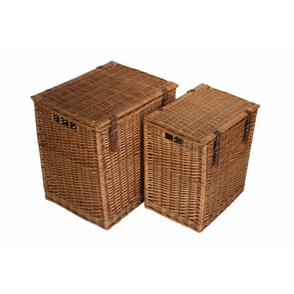 Double Steamed Willow Vintner Storage Hamper Set 2