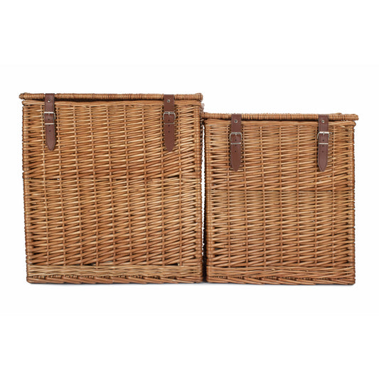 Double Steamed Willow Vintner Storage Hamper Set 2