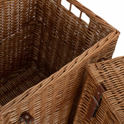 Double Steamed Willow Vintner Storage Hamper Set 2