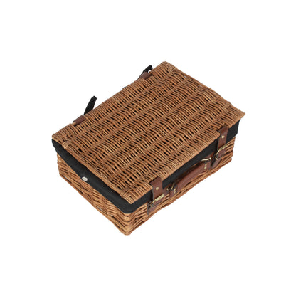 14 Inch Light Steamed Willow Hamper with Black Lining