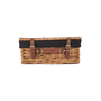 14 Inch Light Steamed Willow Hamper with Black Lining