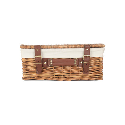 14 Inch Light Steamed Willow Hamper with White Lining