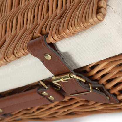 14 Inch Light Steamed Willow Hamper with White Lining
