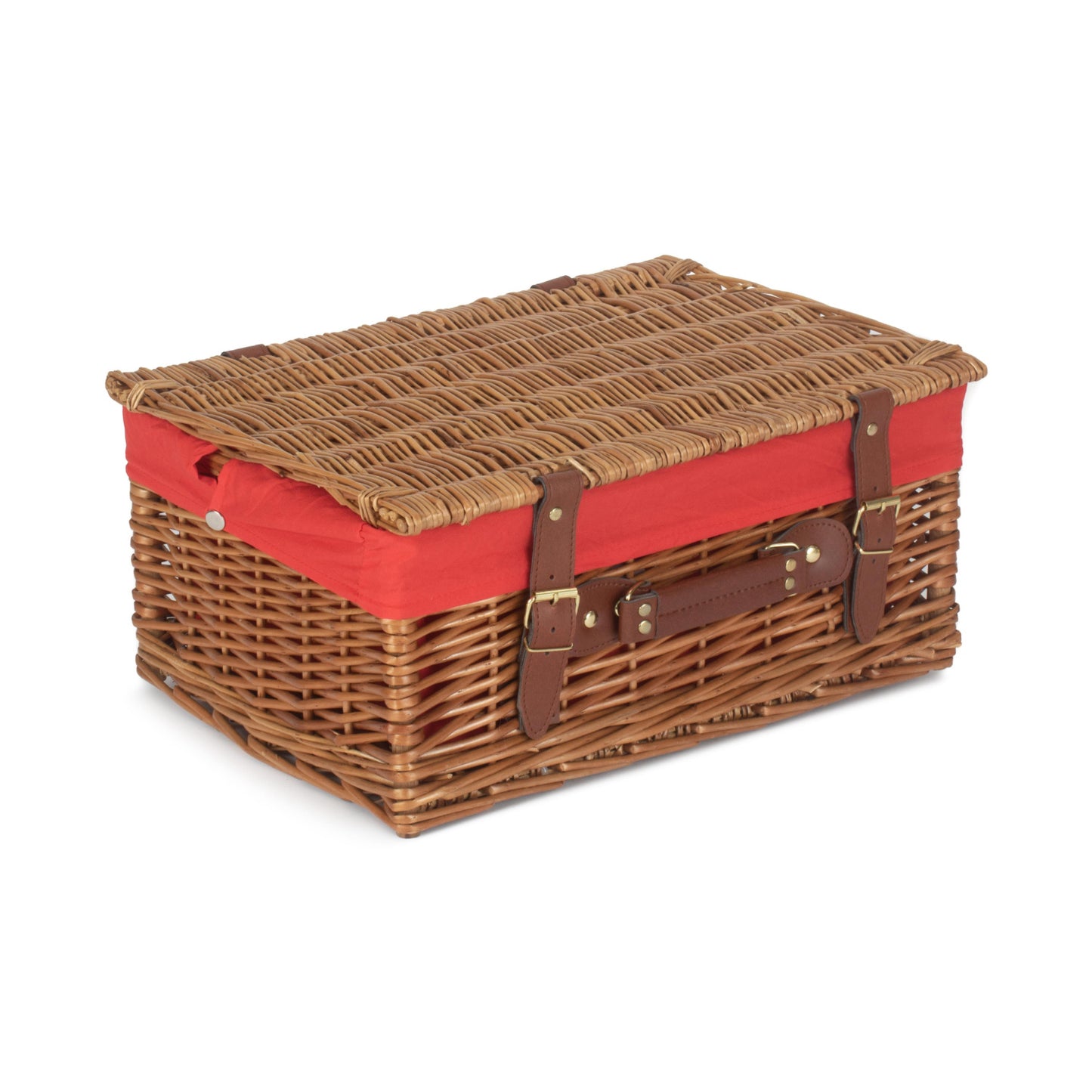 16 Inch Light Steamed Hamper With Red Lining