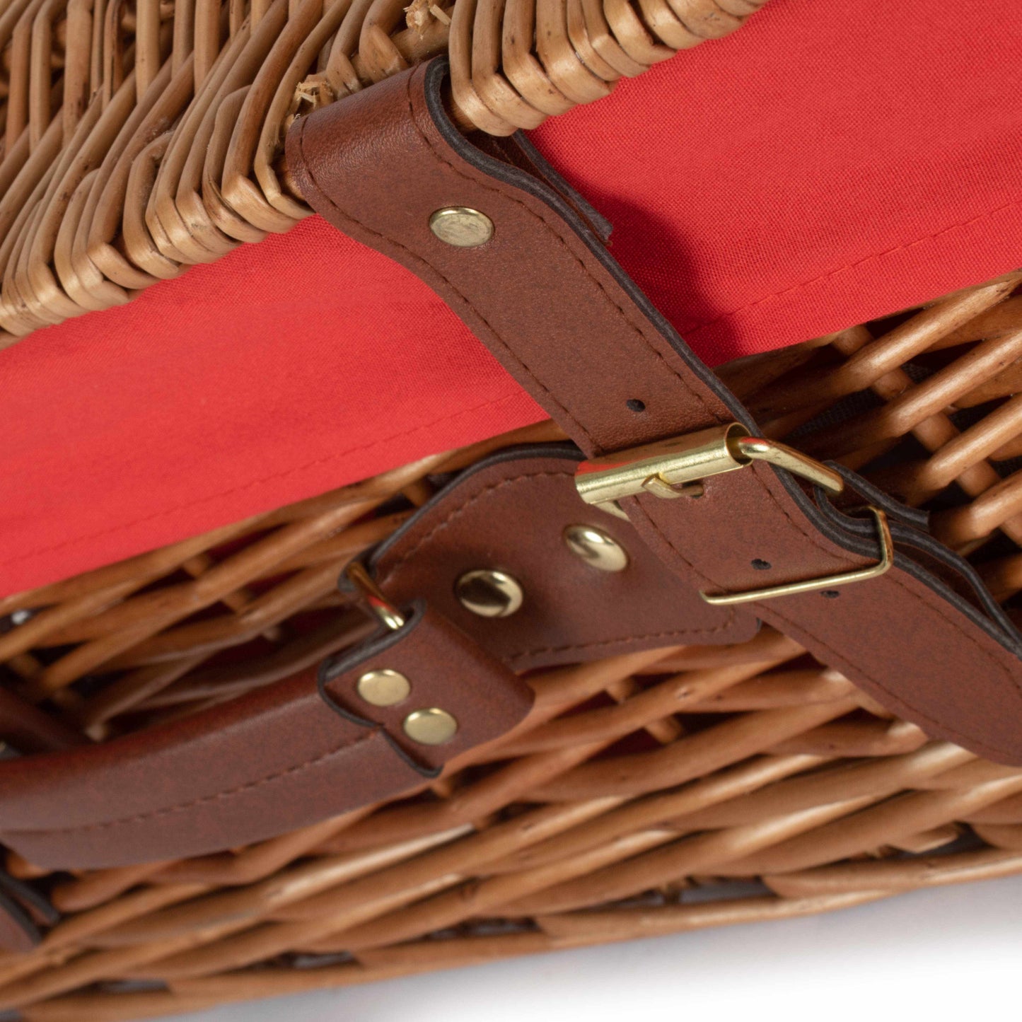 16 Inch Light Steamed Hamper With Red Lining