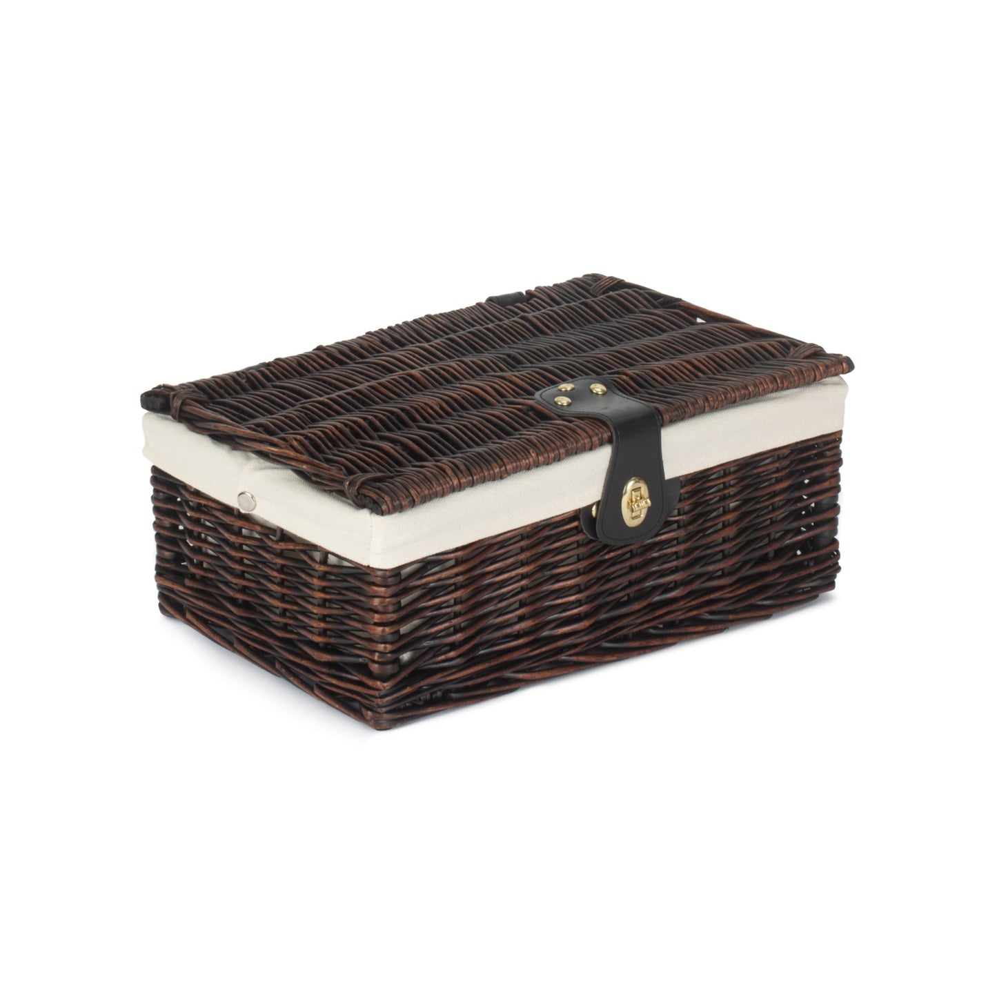 14 Inch Chocolate Brown Hamper With White Lining