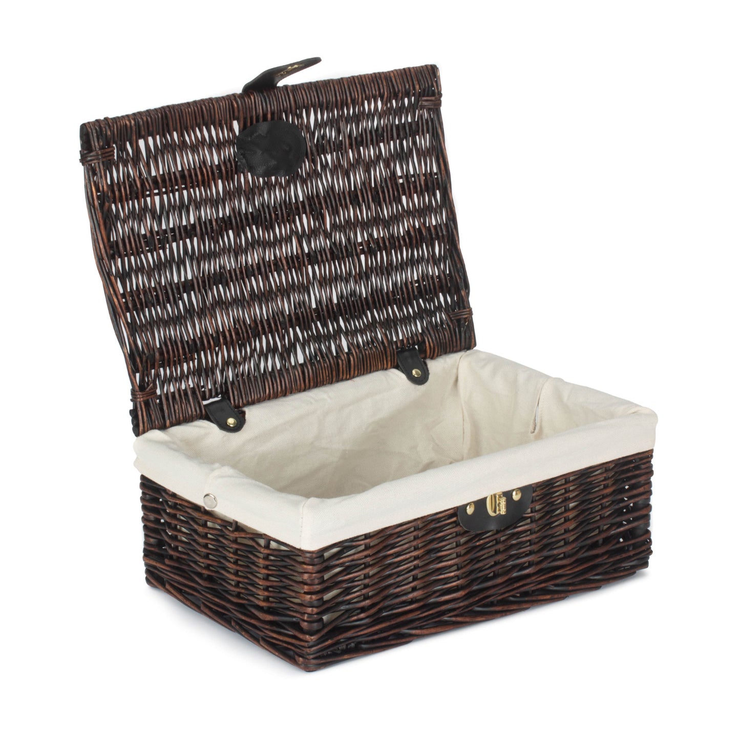 14 Inch Chocolate Brown Hamper With White Lining