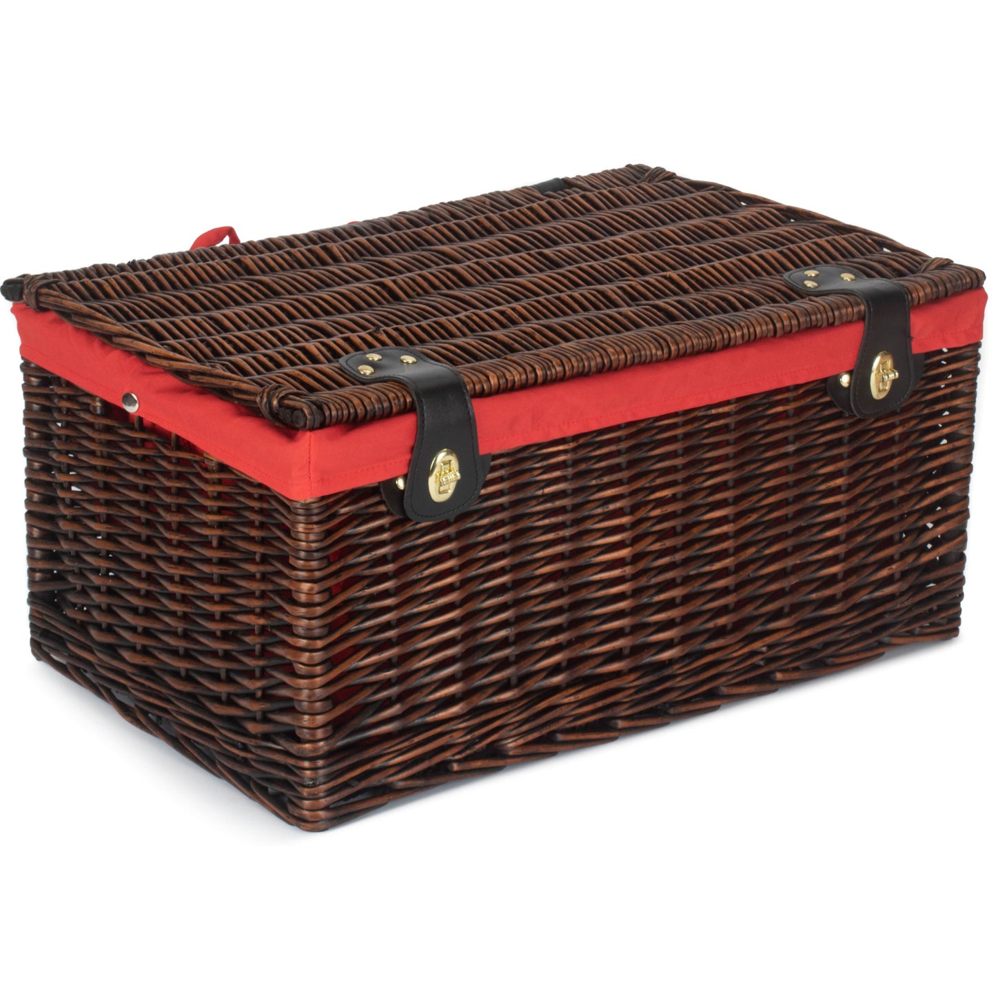 20 Inch Chocolate Brown Hamper With Red Lining