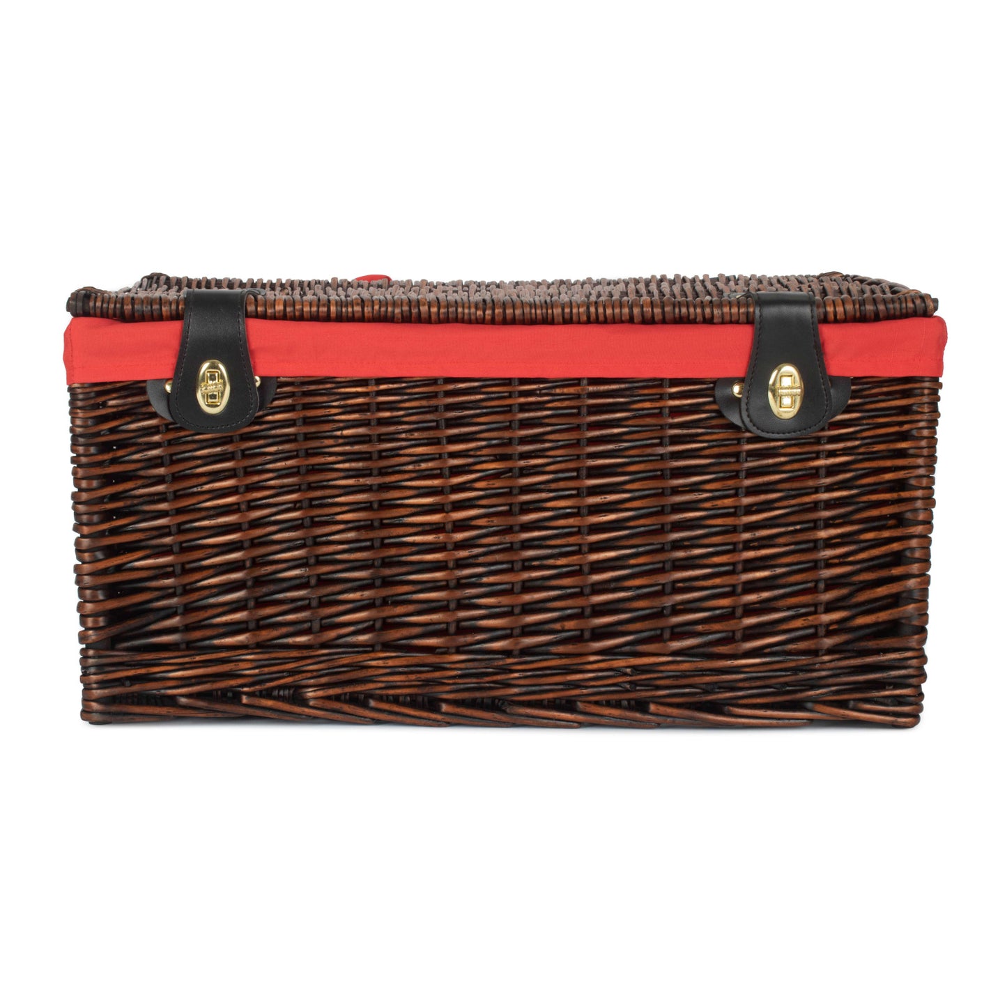 20 Inch Chocolate Brown Hamper With Red Lining