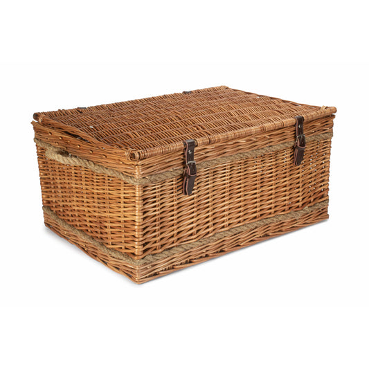 28 Inch Double Steamed Willow Rope Handled Hamper Trunk