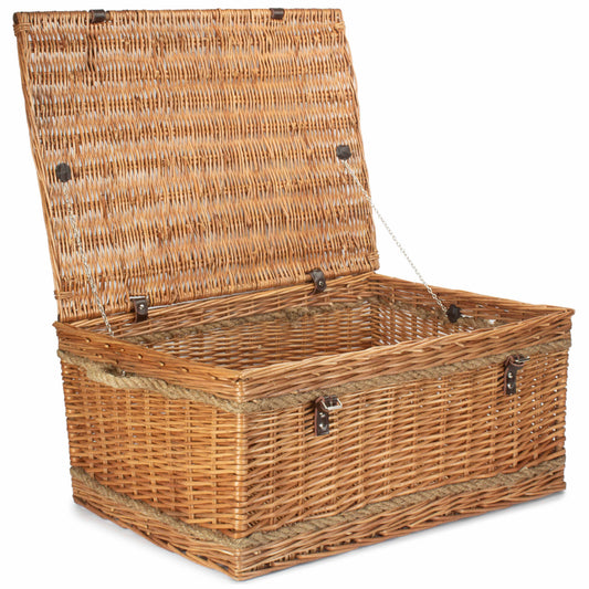 28 Inch Double Steamed Willow Rope Handled Hamper Trunk