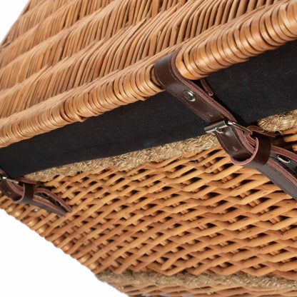 28 Inch Double Steamed Willow Rope Handled Hamper Trunk with Black Lining