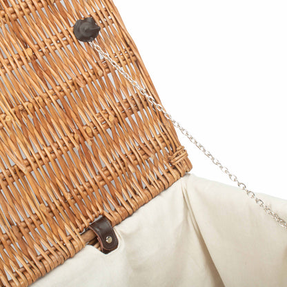 28 Inch Double Steamed Willow Rope Handled Hamper Trunk with White Lining