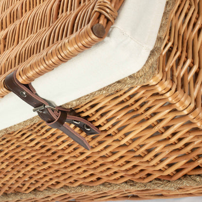 28 Inch Double Steamed Willow Rope Handled Hamper Trunk with White Lining