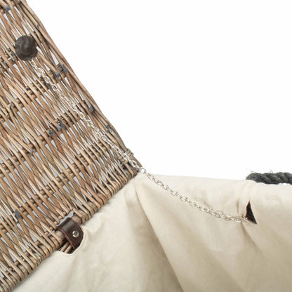 28 Inch Antique Wash Willow Rope Handled Hamper Trunk with White Lining