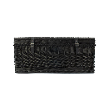 27 Inch Black Willow Rope Handled Hamper Trunk