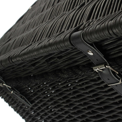 27 Inch Black Willow Rope Handled Hamper Trunk