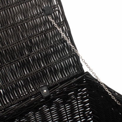 27 Inch Black Willow Rope Handled Hamper Trunk