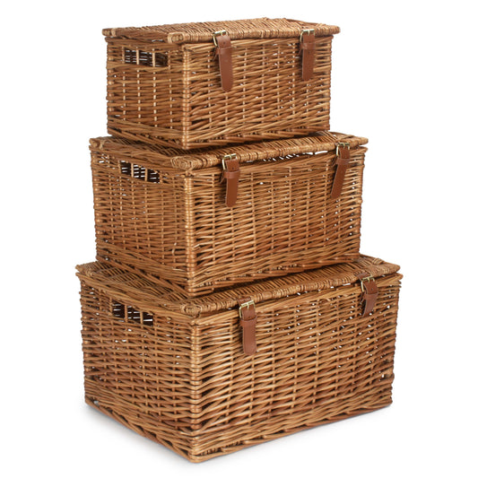 Light Steamed Willow Windsor Hamper - Set of 3
