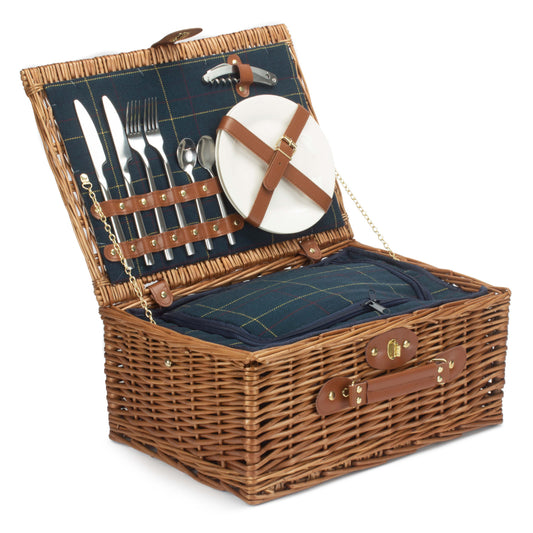 2 Person Blue Tweed Hamper