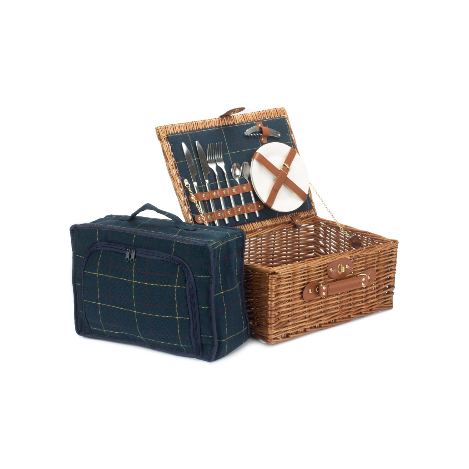 2 Person Blue Tweed Hamper