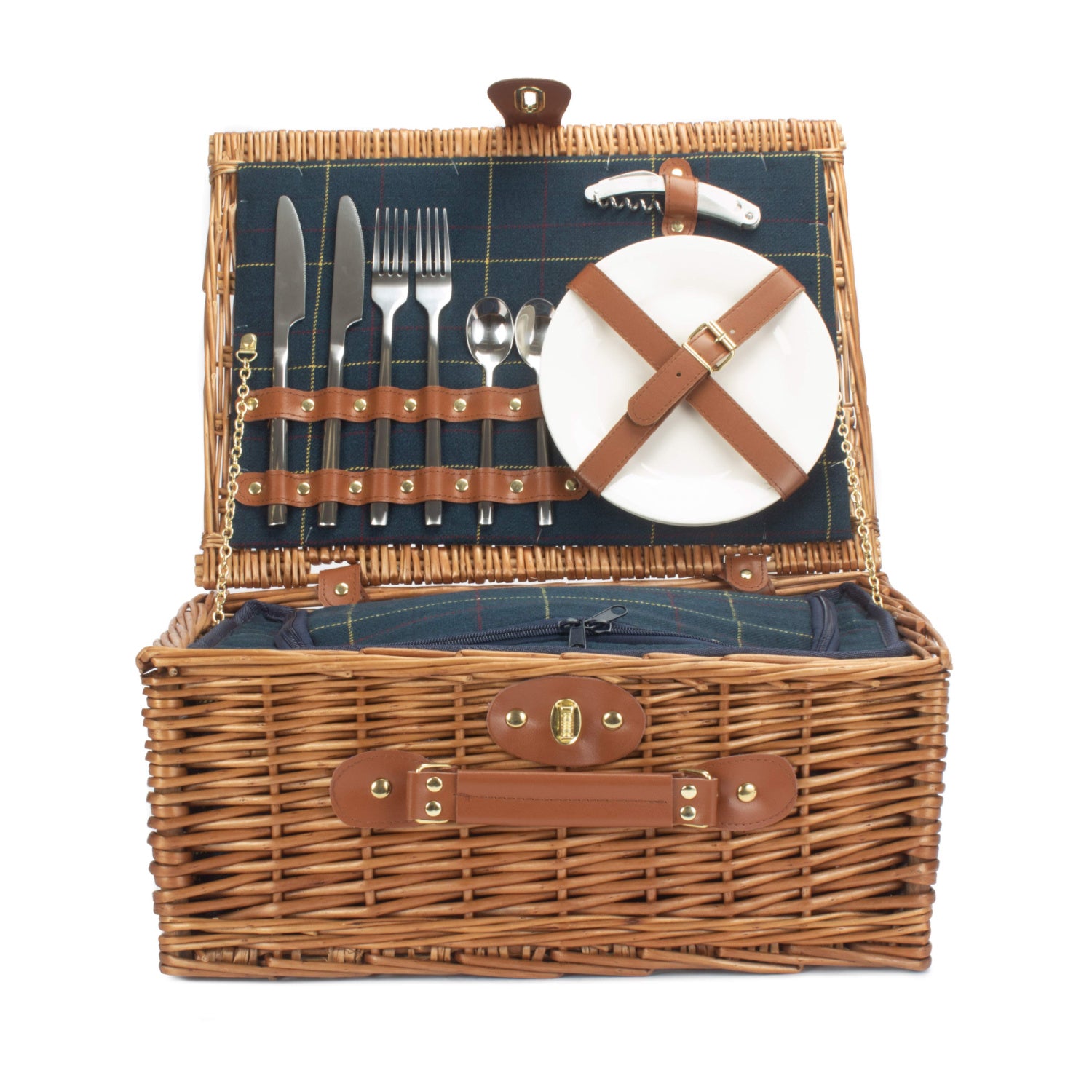 2 Person Blue Tweed Hamper