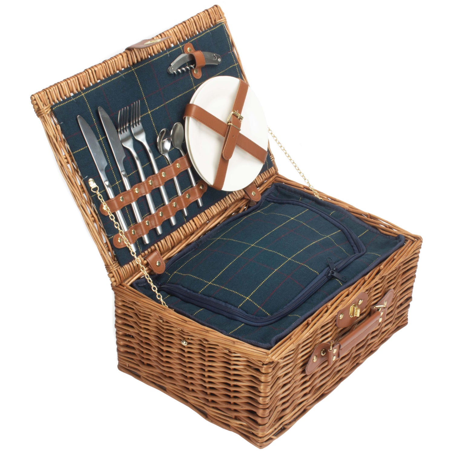 2 Person Blue Tweed Hamper