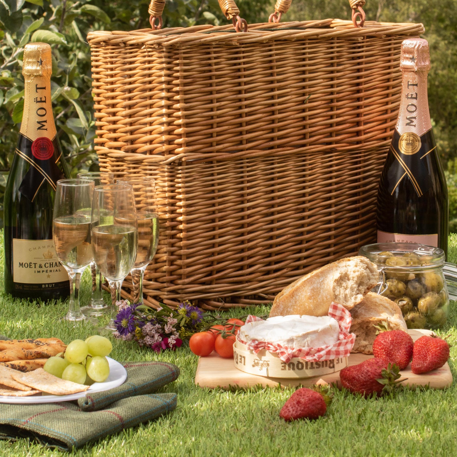 Green Tweed Cooler Basket