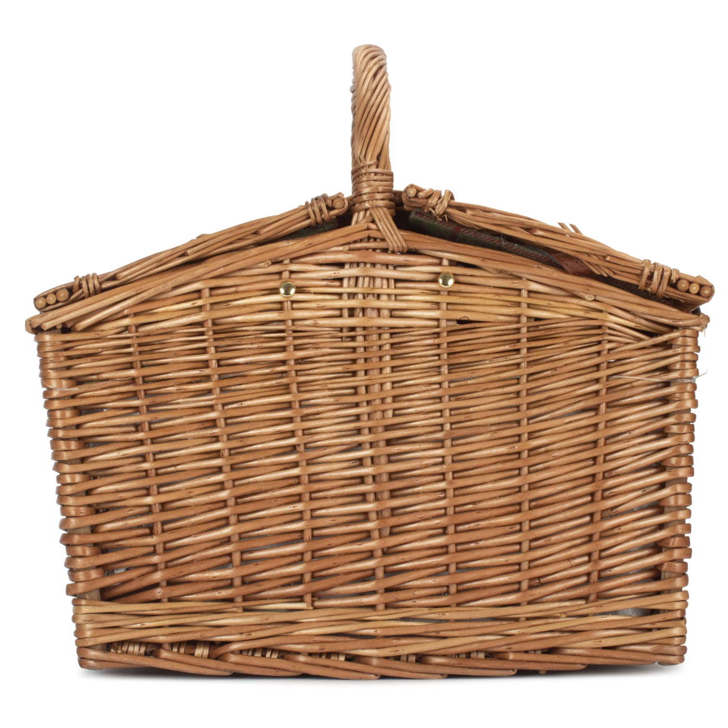 2 Person Green Tweed Double Lidded Hamper