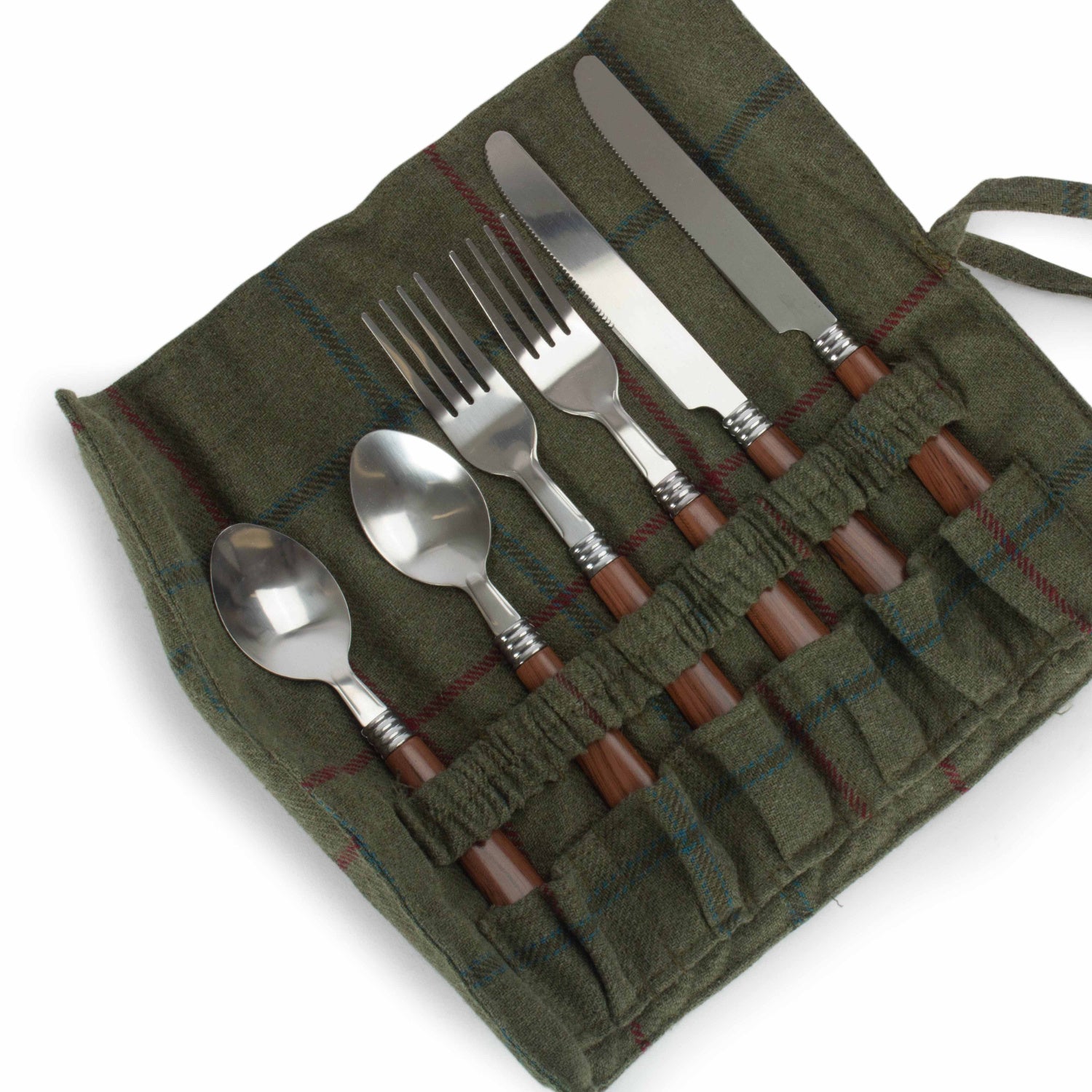 2 Person Green Tweed Double Lidded Hamper