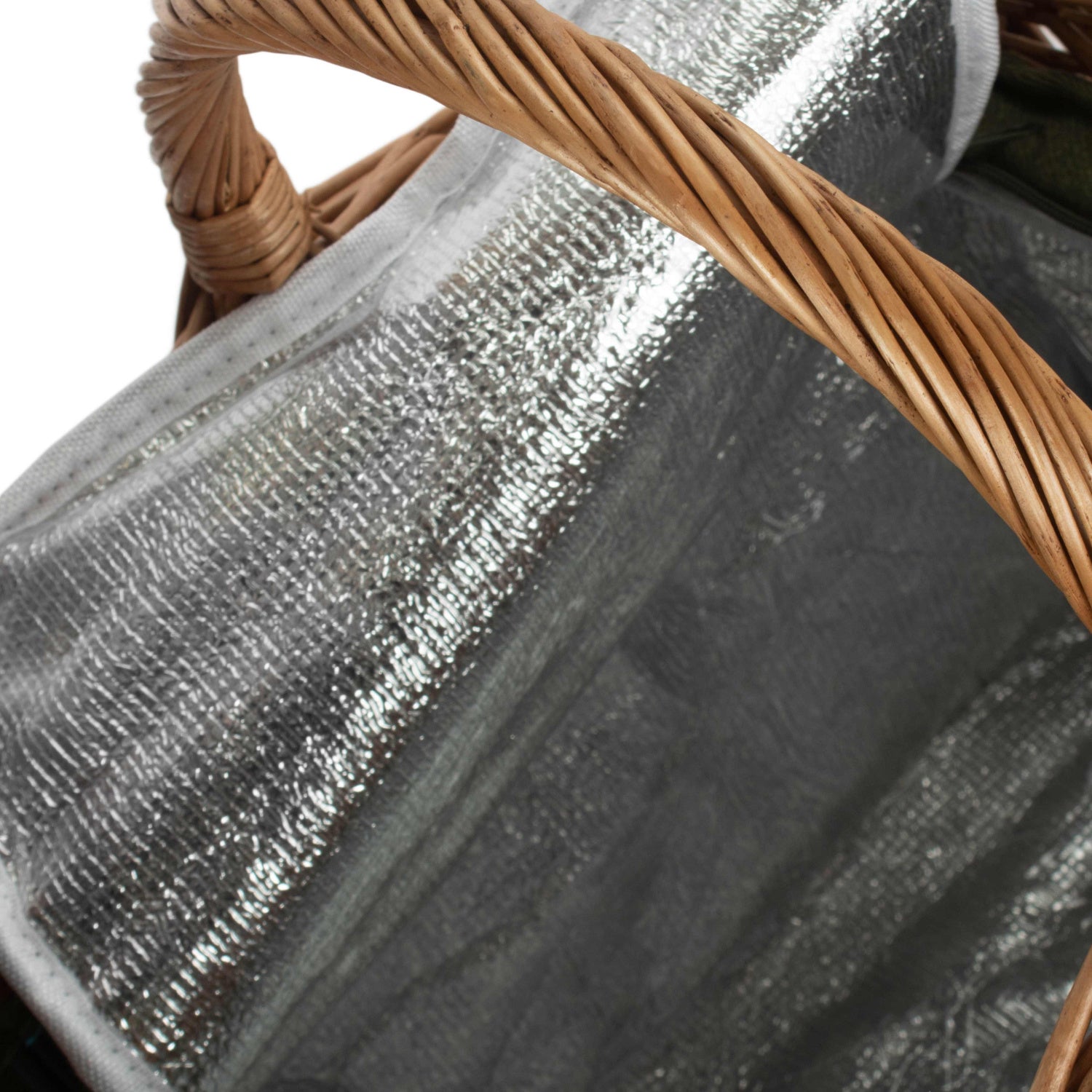 2 Person Green Tweed Double Lidded Hamper