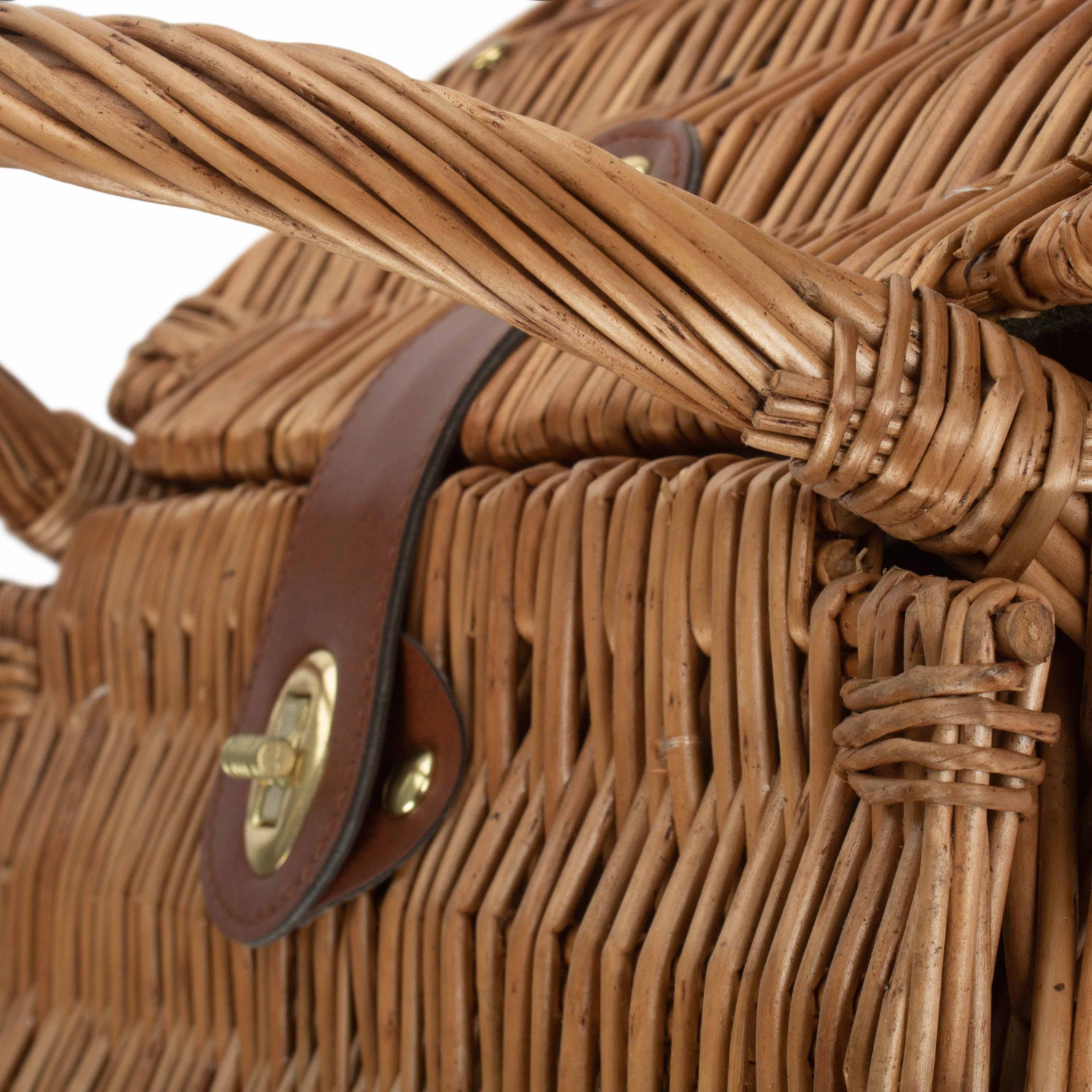 2 Person Green Tweed Double Lidded Hamper