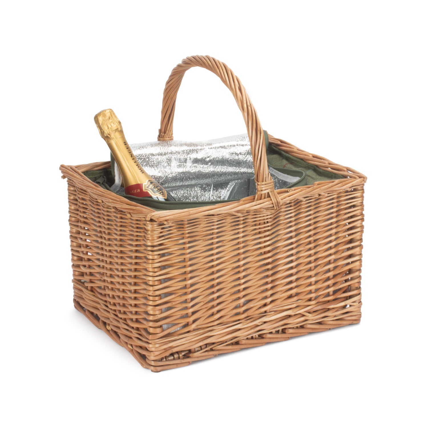 Deluxe Butcher's Basket With Green Tweed Cooler Bag