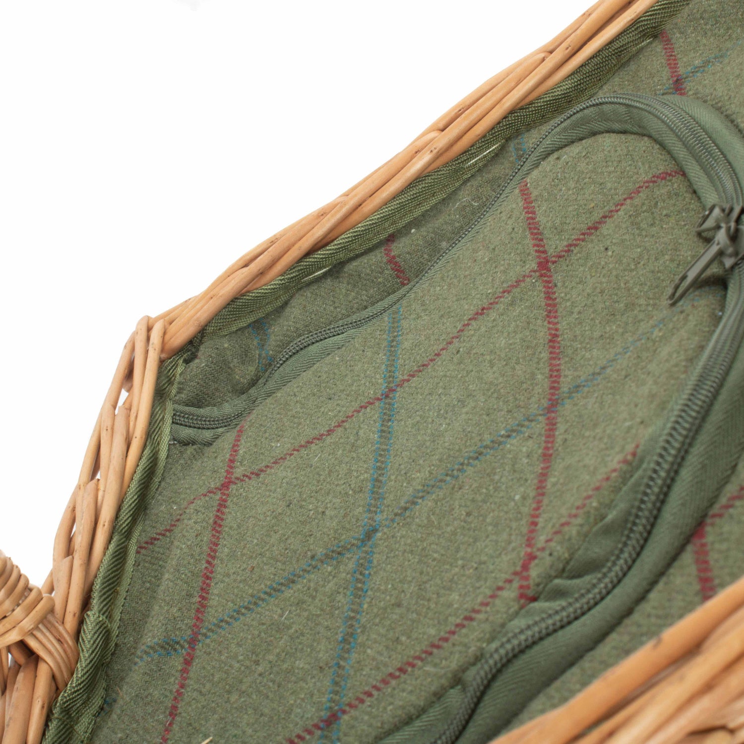 Deluxe Butcher's Basket With Green Tweed Cooler Bag