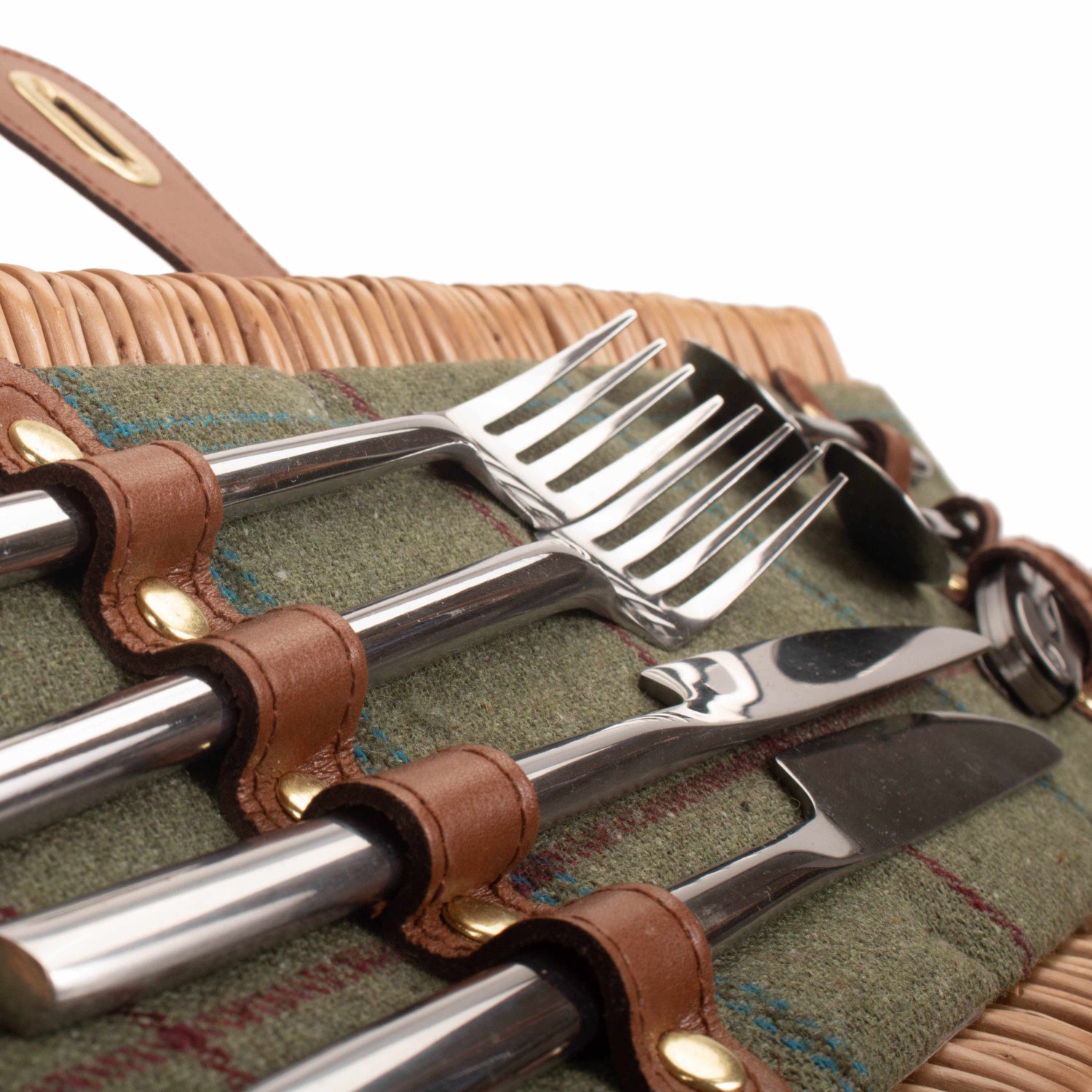 2 Person Green Tweed Barrel Hamper