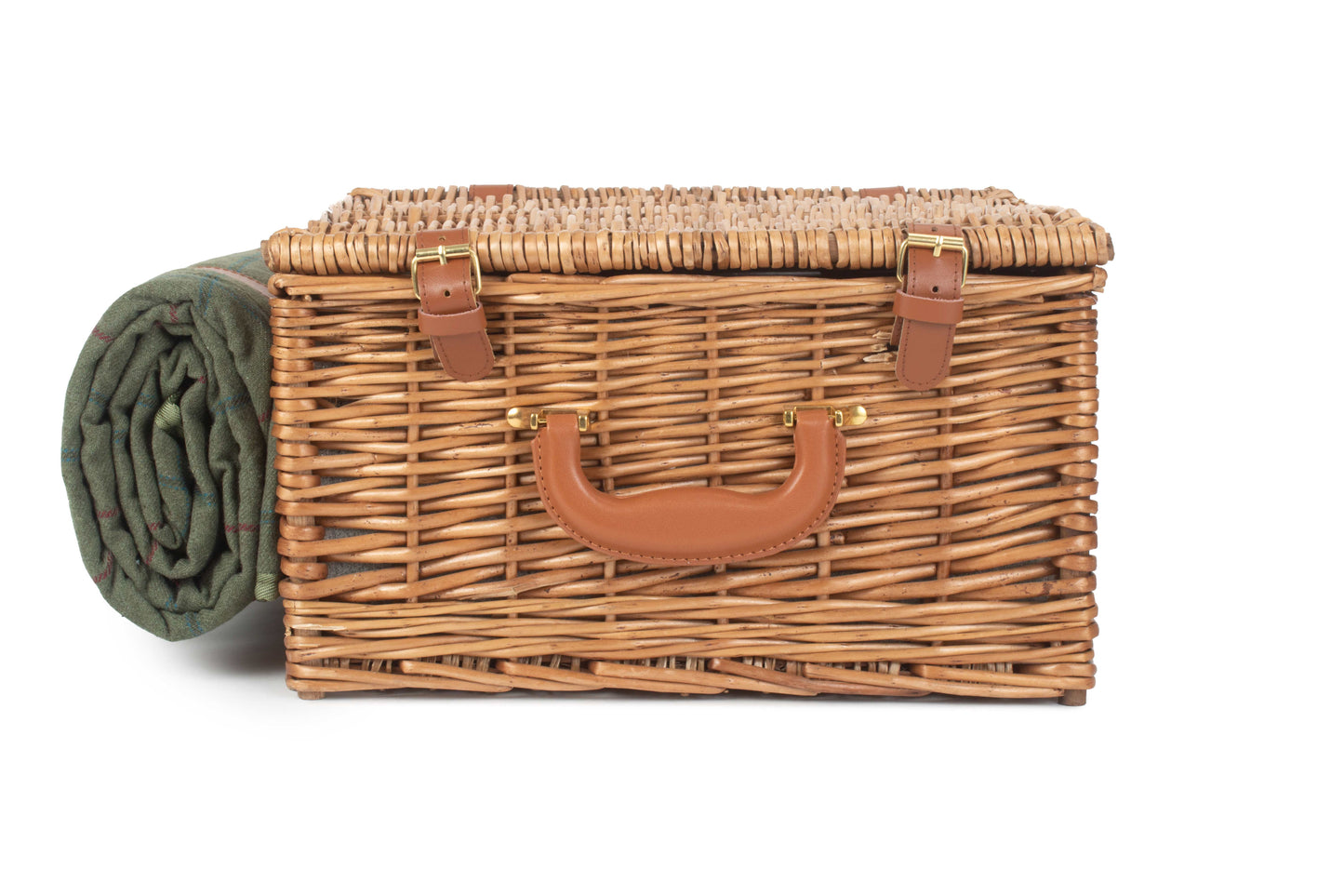 2 Person Deluxe Green Tweed Hamper